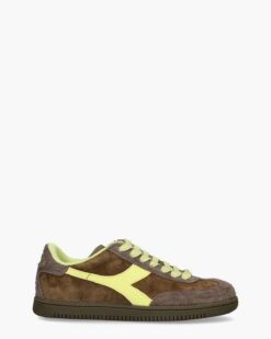 Diadora Sport Diadora Sport Trainer Hairy Bruin/Geel   - maat 38.5