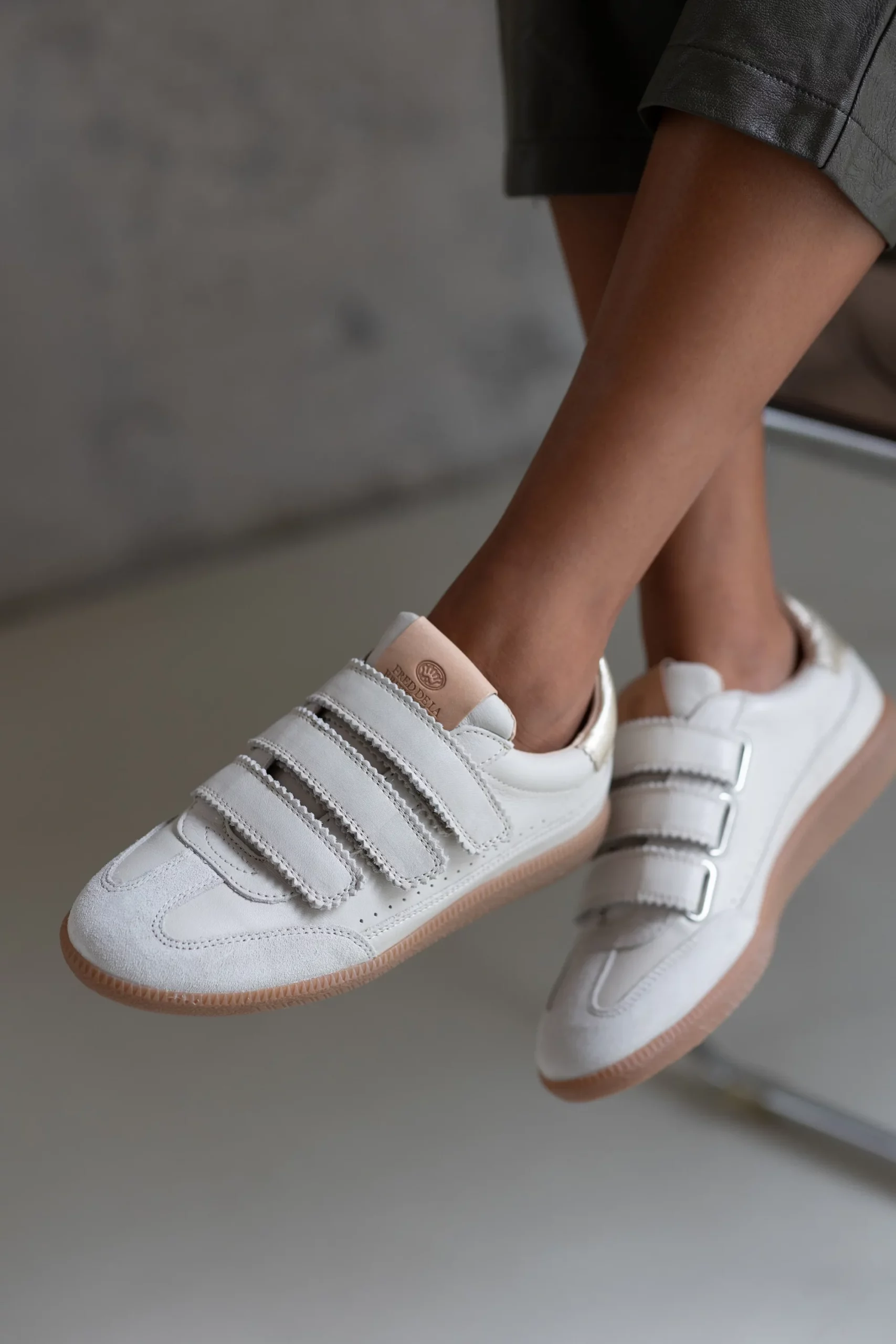 Pearl Valencia sneaker Leer Metallic Gebroken wit